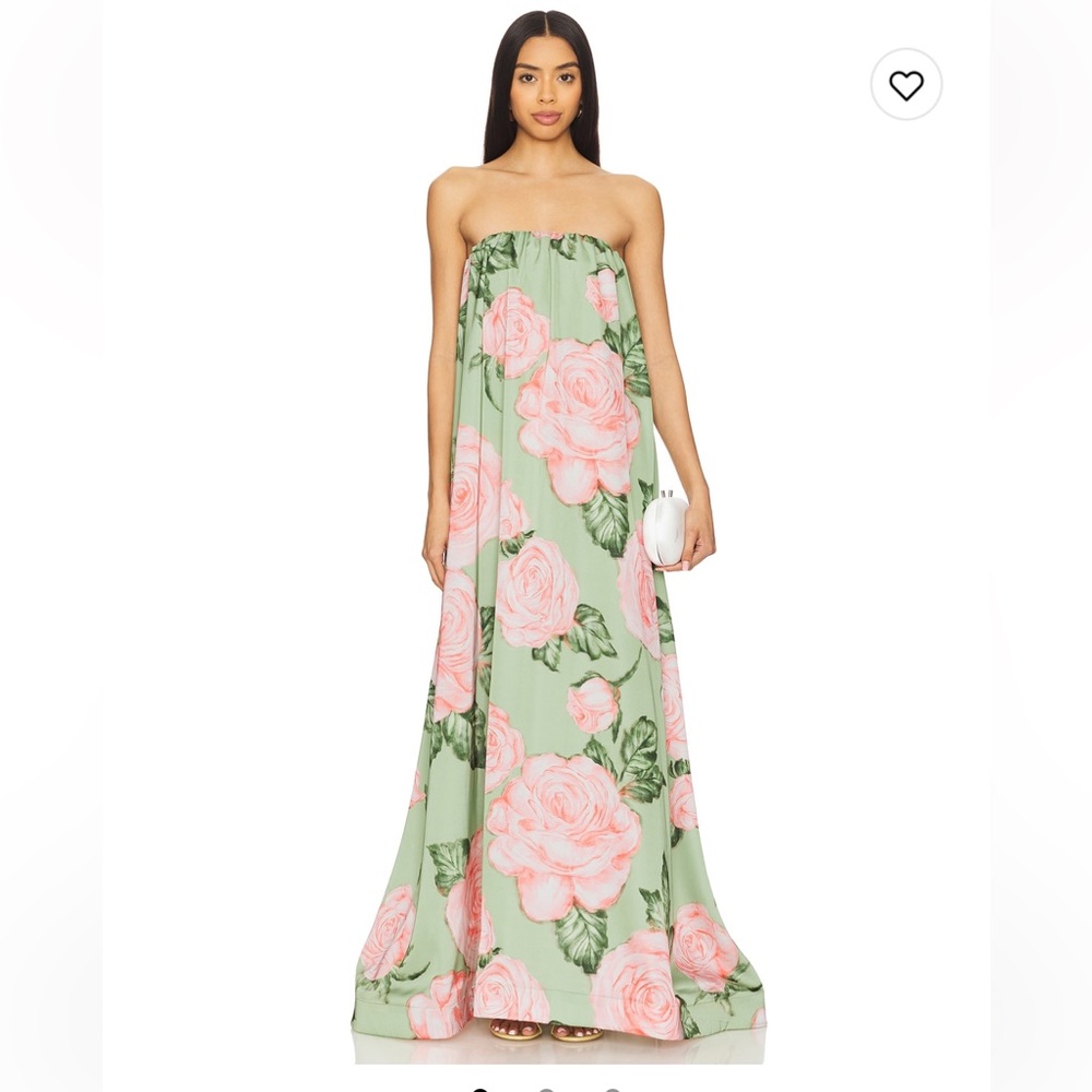 L’IDEE COSTIERA DRESS : Elegant Strapless Floral Gown